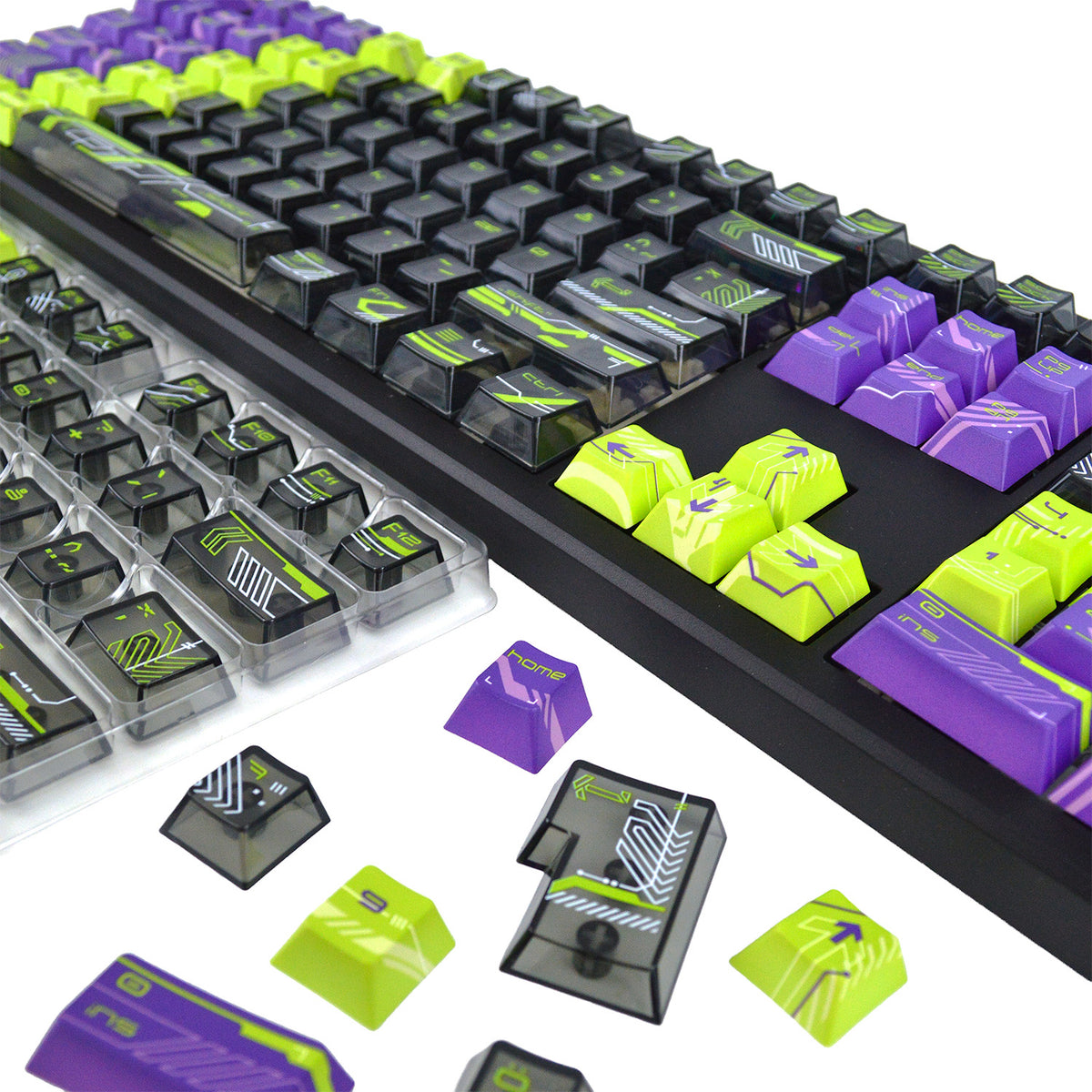 Neon Glitch | Appaz keycap sæt | Dansk, norsk, svensk og finsk