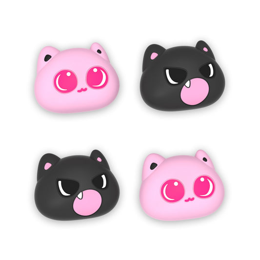 Pink og sorte katte - 4 pak Thumb Grips til Nintendo Switch 1