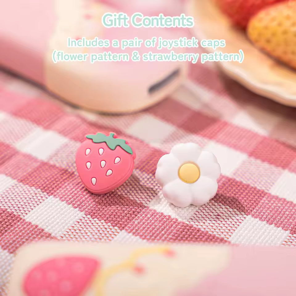 Nintendo Switch OLED Cream Strawberry silicone skin pink