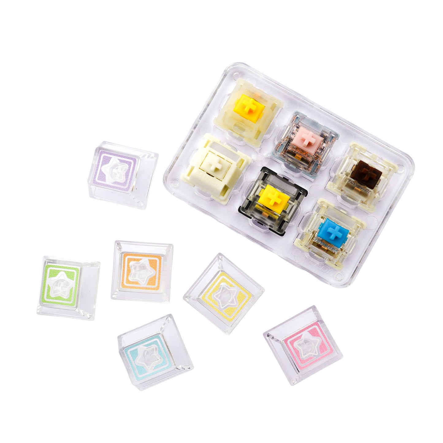 6-key switch tester sæt inkl. switches og keycaps