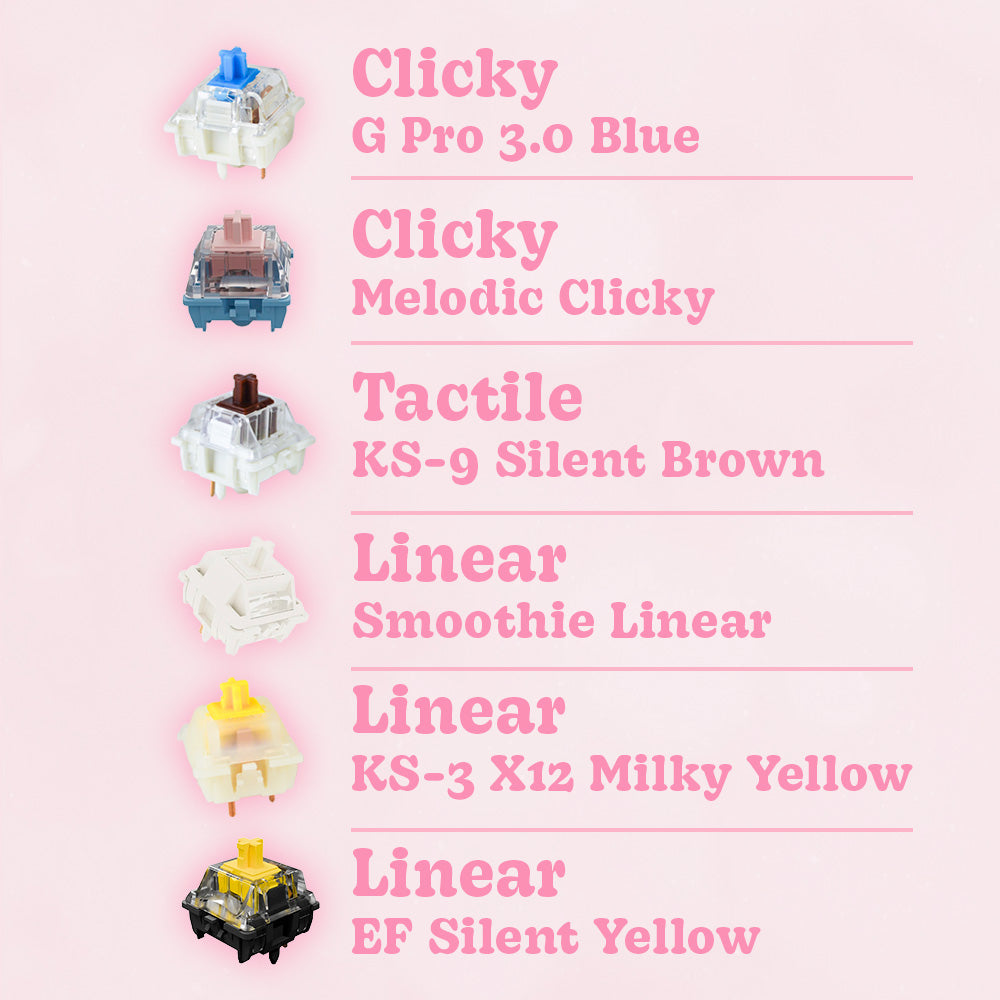 6-key switch tester sæt inkl. switches og keycaps