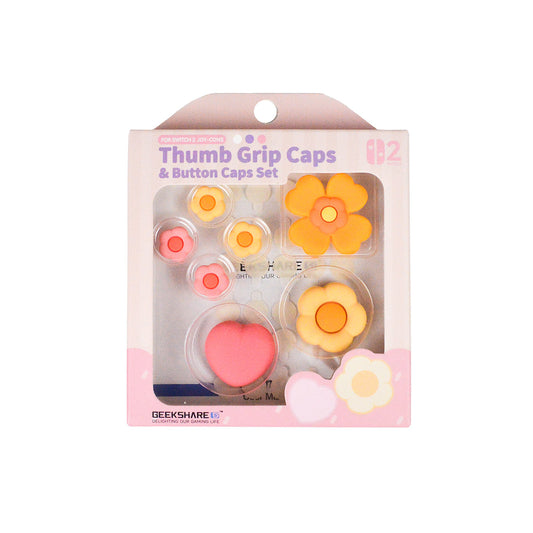 Hjerter og blomster - 4 pak Thumb Grips til Nintendo Switch 2