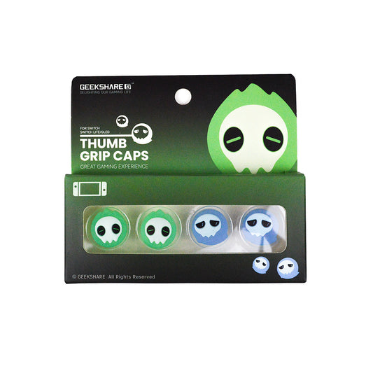 Grønne og blå spøgelser - 4 pak Thumb Grips til Nintendo Switch 1