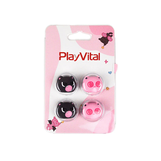 Pink og sorte katte - 4 pak Thumb Grips til Nintendo Switch 1