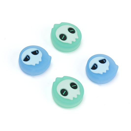 Grønne og blå spøgelser - 4 pak Thumb Grips til Nintendo Switch 1