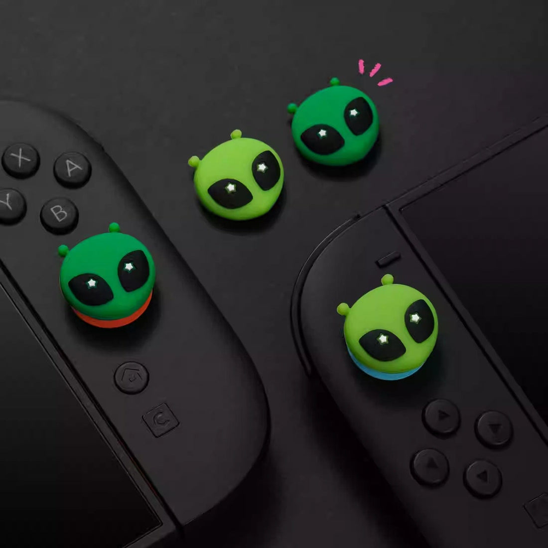 Green Aliens - 4-pack Thumb Grips for Nintendo Switch 2