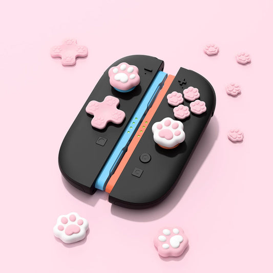 Lyserøde kattepoter - Thumb Grips til Nintendo Switch 2