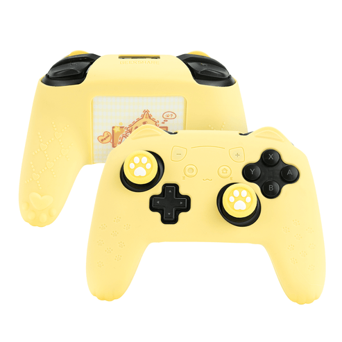 Nintendo Switch Pro Controller Gul Silikone Skin med Katteører