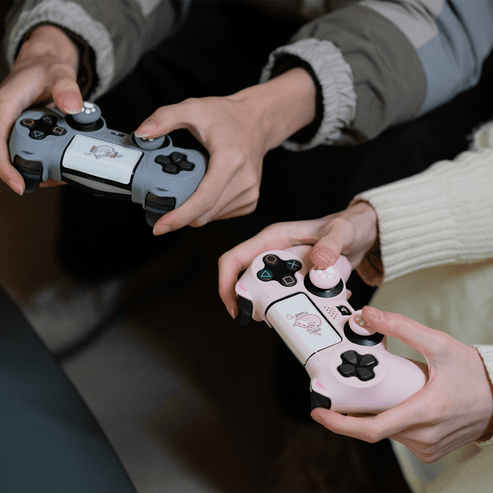 PS4 Controller Lyserødt Silikone Skin med Katteører