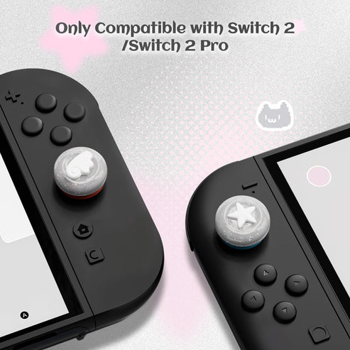 Hvide vinger - 4 pak Thumb Grips til Nintendo Switch 2
