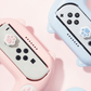 Nintendo Switch Joycon Grips med Katteører i Lyseblå og Lyserød (sæt med 2 stk)