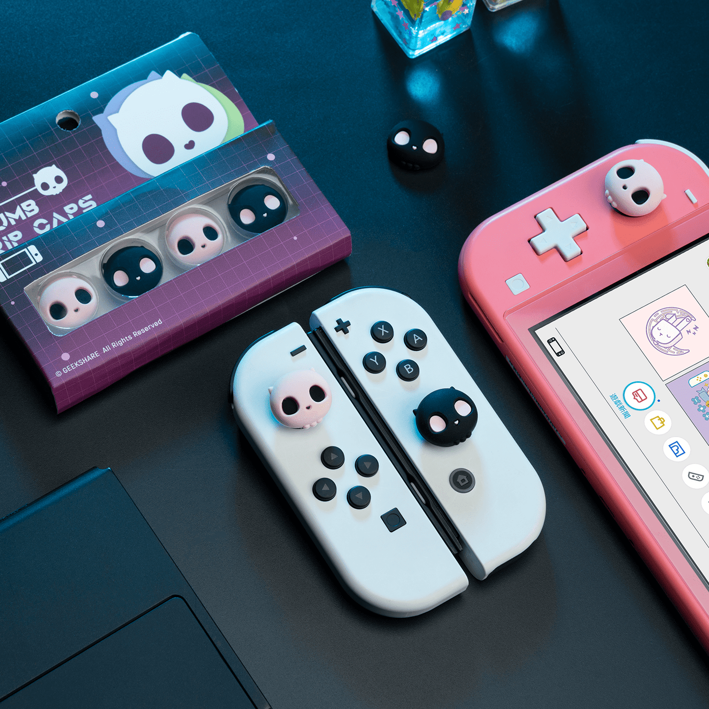 Sweetheart skull pink - 4 pak Thumb Grips til Nintendo Switch 2