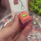 Rød keycap clicker fidget nøglering med lys