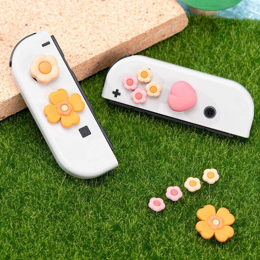 Hjerter og blomster - 4 pak Thumb Grips til Nintendo Switch 2