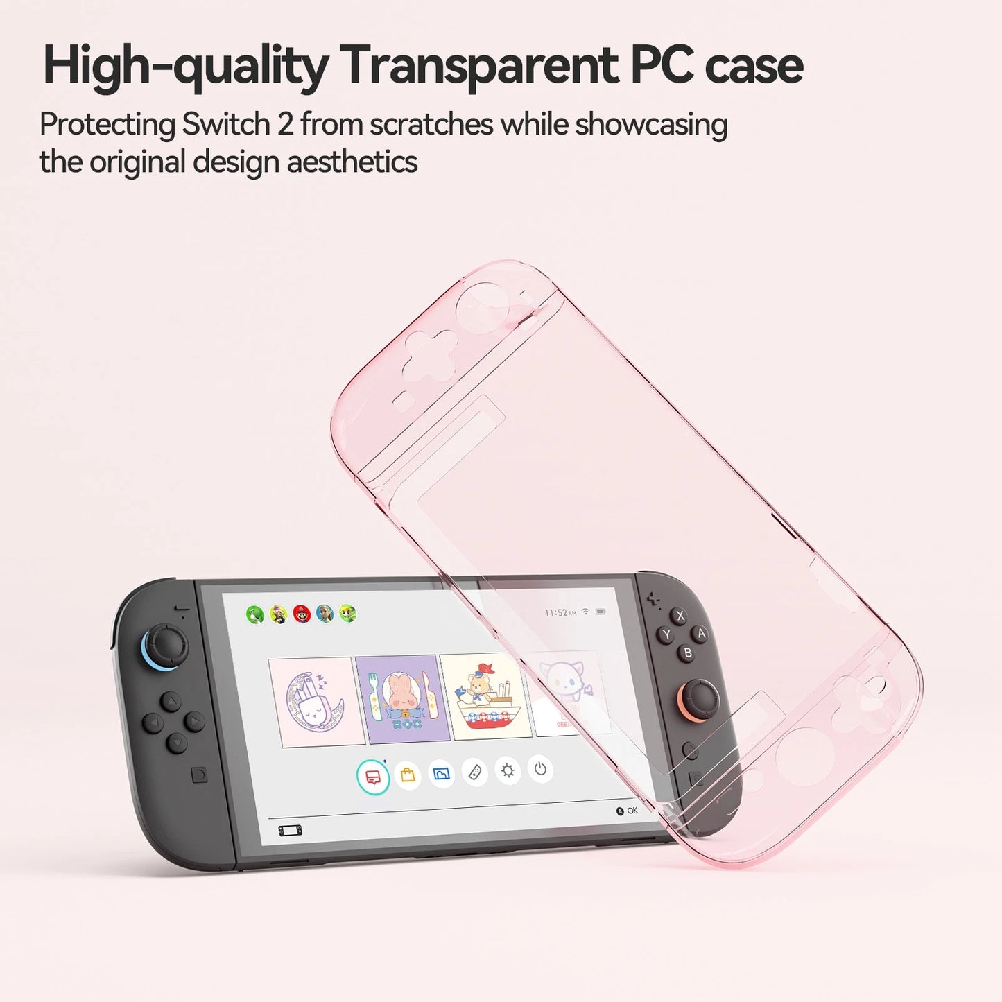 Nintendo Switch 2 Protective Cover | Crystal Pink