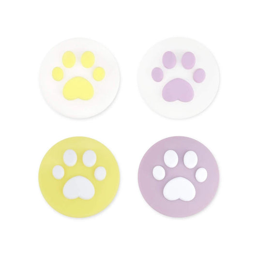 Cat paws in purple and yellow - 4 pack thumb grips for Xbox