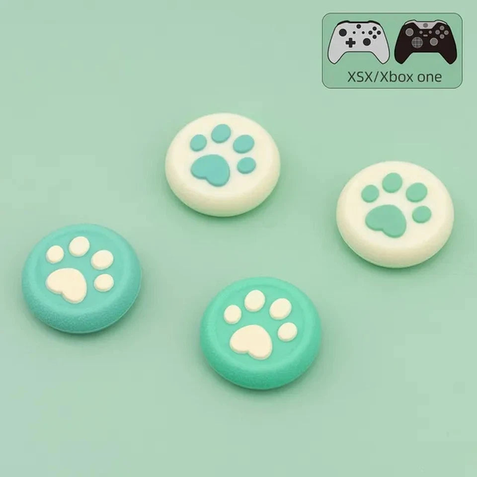 Kattepoter i grøn og hvid - 4 pak thumb grips til Xbox controller