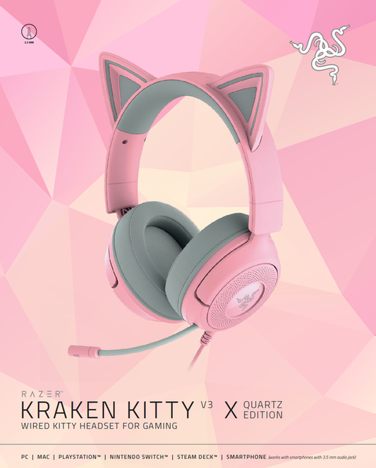 Razer Kraken Kitty V3 X - Quartz pink | Kablet gaming headset