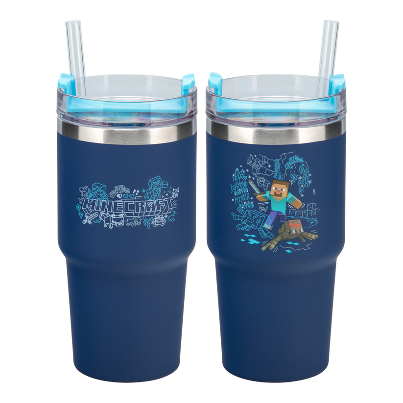 Minecraft blåt termokrus 600ml